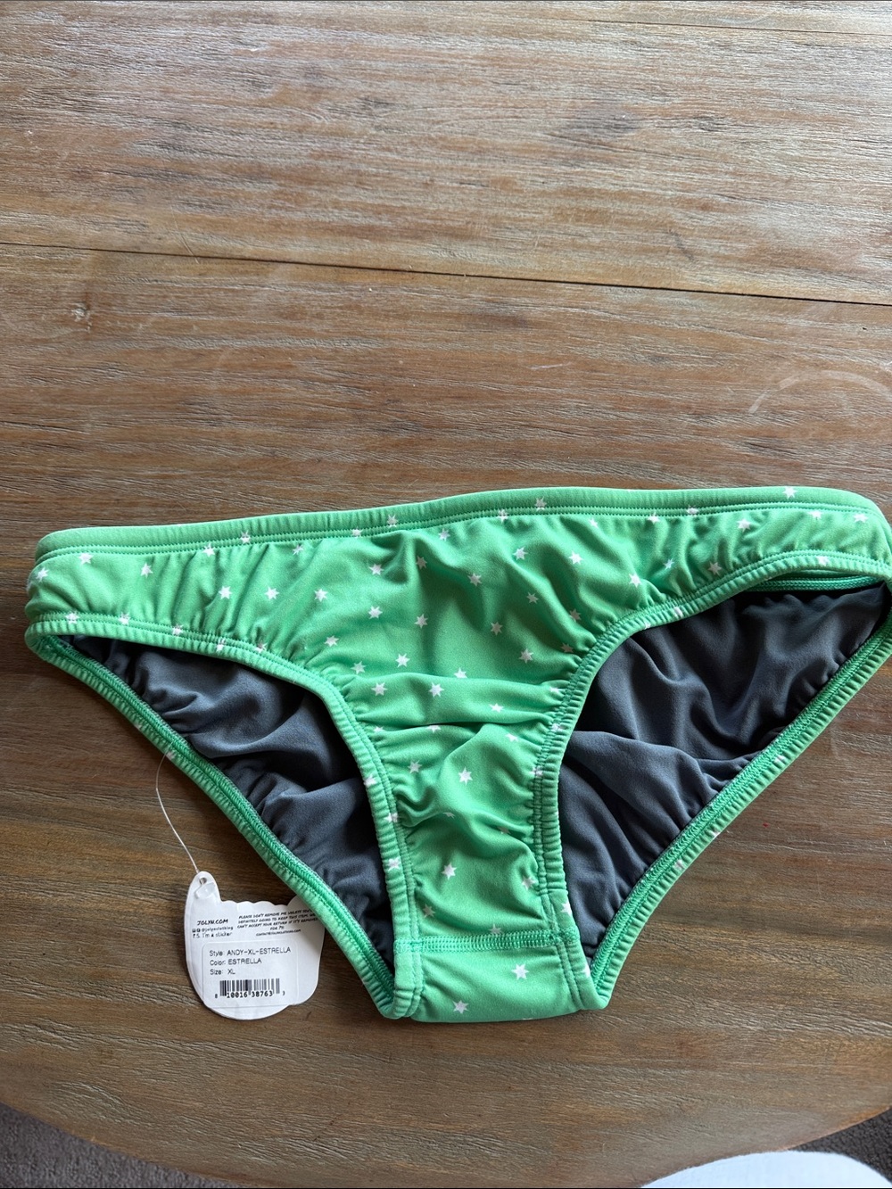 Jolyn ANDY Clothing Green Star Print Bikini Bottoms